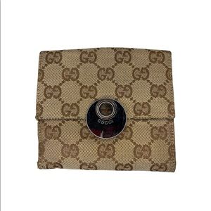 VTG GUCCI Eclipse Canvas French Purse